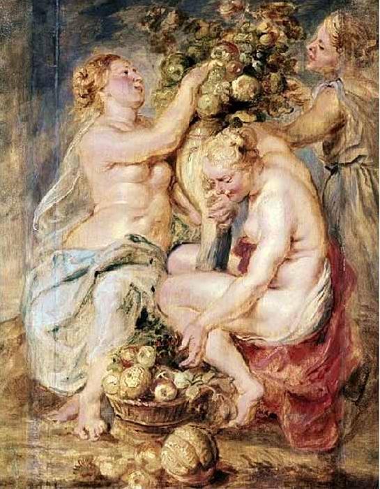 Ceres and Two Nymphs with a Cornucopia, Peter Paul Rubens